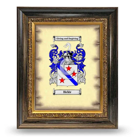 Bickir Coat of Arms Framed - Heirloom