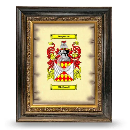 Biddwell Coat of Arms Framed - Heirloom