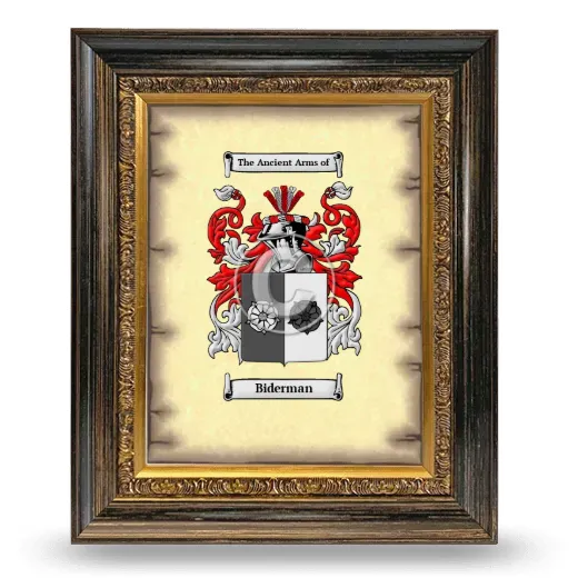 Biderman Coat of Arms Framed - Heirloom
