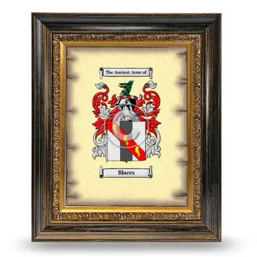 Blaces Coat of Arms Framed - Heirloom