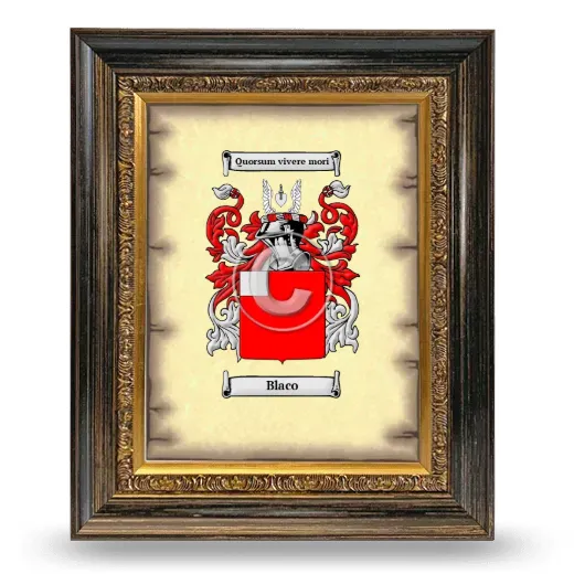 Blaco Coat of Arms Framed - Heirloom