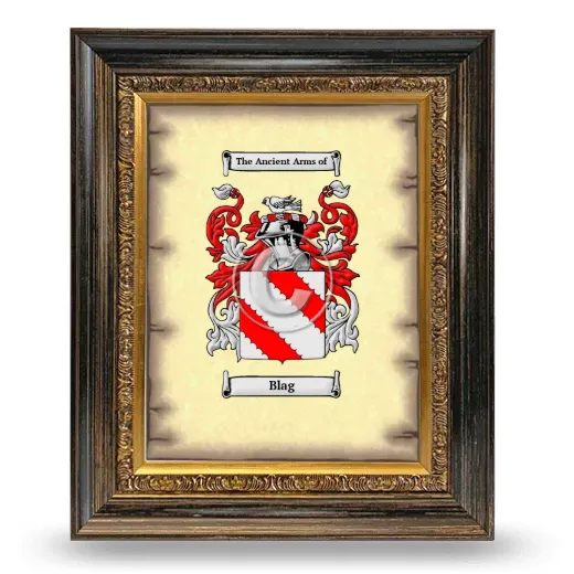 Blag Coat of Arms Framed - Heirloom