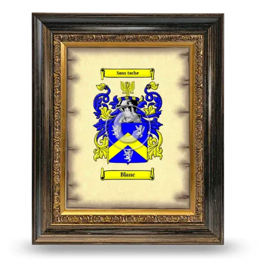 Blanc Coat of Arms Framed - Heirloom