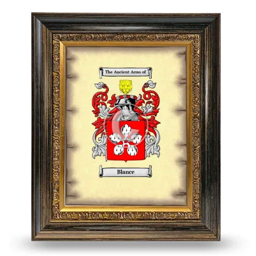 Blance Coat of Arms Framed - Heirloom