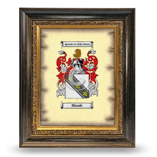 Blande Coat of Arms Framed - Heirloom