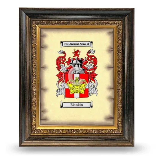 Blankin Coat of Arms Framed - Heirloom