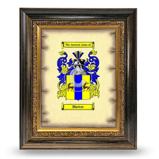 Blatter Coat of Arms Framed - Heirloom
