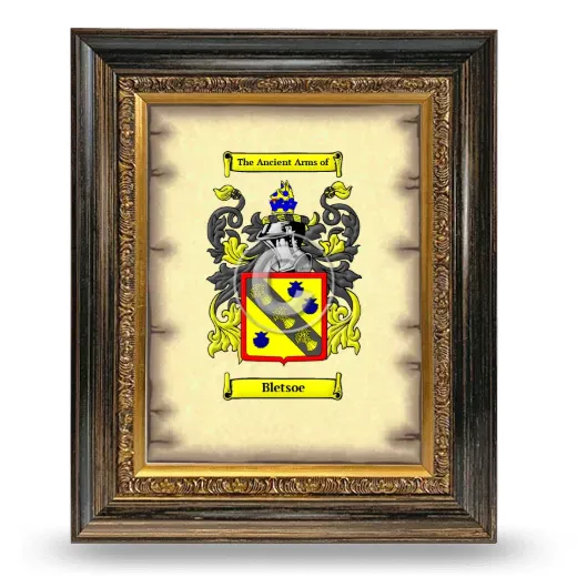 Bletsoe Coat of Arms Framed - Heirloom