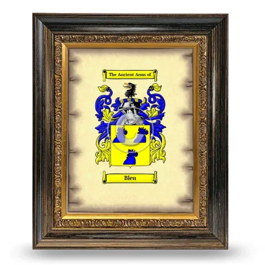 Bleu Coat of Arms Framed - Heirloom