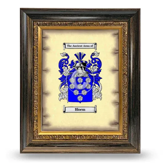 Bloem Coat of Arms Framed - Heirloom