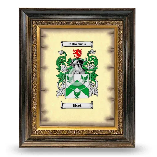 Bloet Coat of Arms Framed - Heirloom