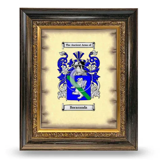 Bocaranda Coat of Arms Framed - Heirloom