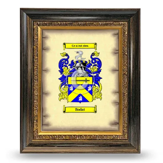 Bodat Coat of Arms Framed - Heirloom