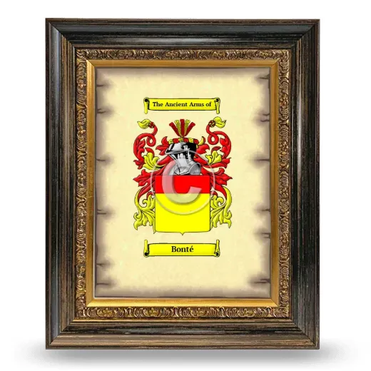 Bonté Coat of Arms Framed - Heirloom