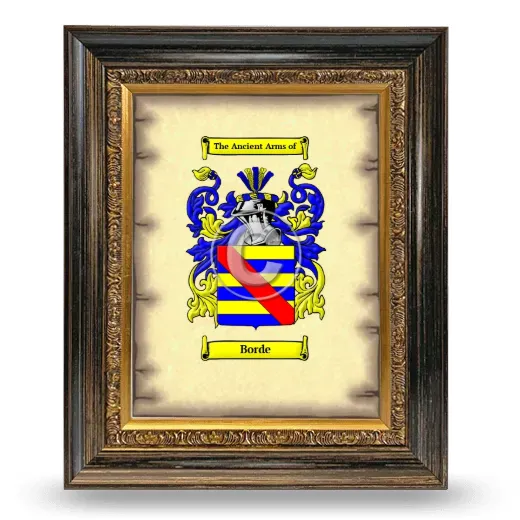Borde Coat of Arms Framed - Heirloom