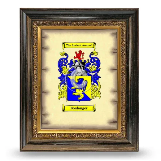 Boulanger Coat of Arms Framed - Heirloom