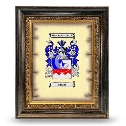 Bouler Coat of Arms Framed - Heirloom