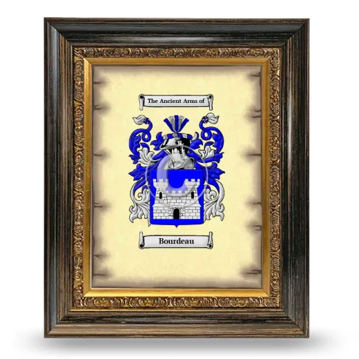Bourdeau Coat of Arms Framed - Heirloom