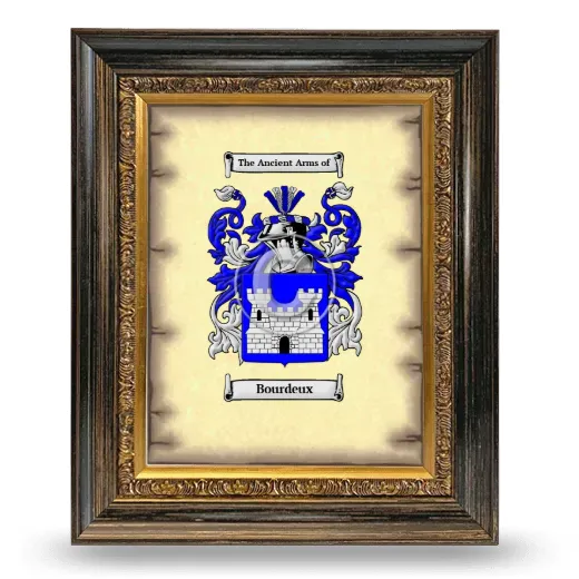 Bourdeux Coat of Arms Framed - Heirloom