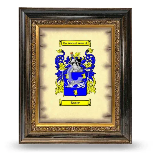 Boxer Coat of Arms Framed - Heirloom