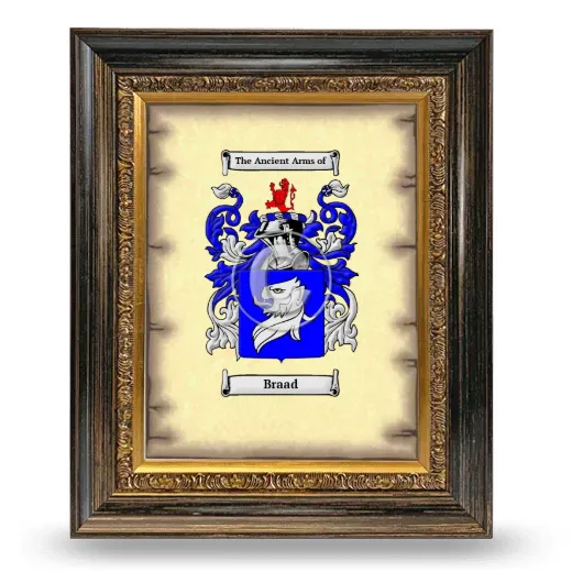 Braad Coat of Arms Framed - Heirloom
