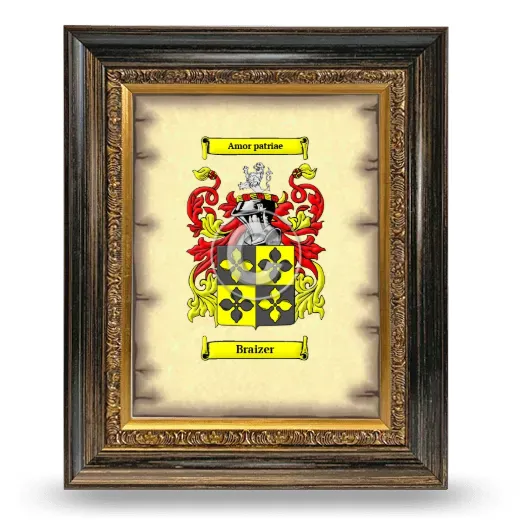Braizer Coat of Arms Framed - Heirloom