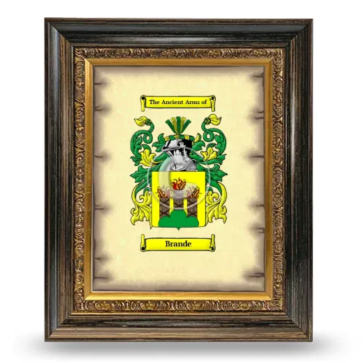 Brande Coat of Arms Framed - Heirloom