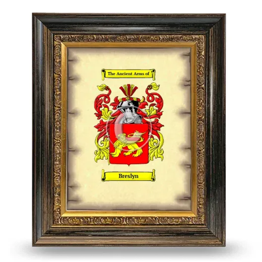 Breslyn Coat of Arms Framed - Heirloom