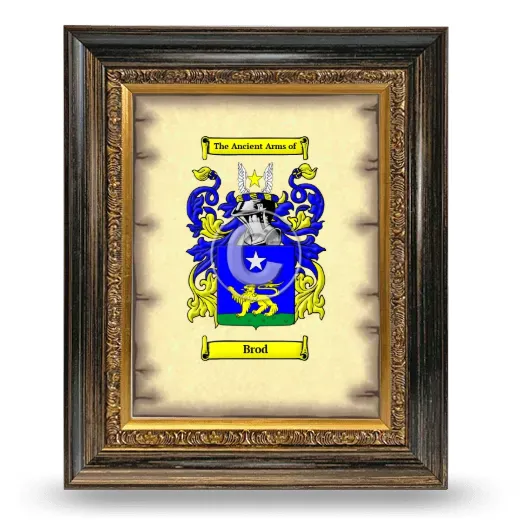 Brod Coat of Arms Framed - Heirloom