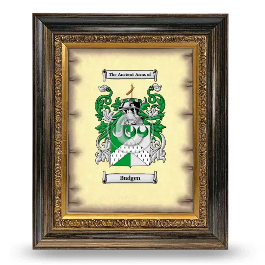 Budgen Coat of Arms Framed - Heirloom