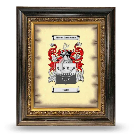 Buke Coat of Arms Framed - Heirloom