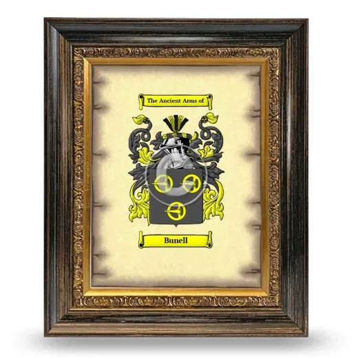 Bunell Coat of Arms Framed - Heirloom
