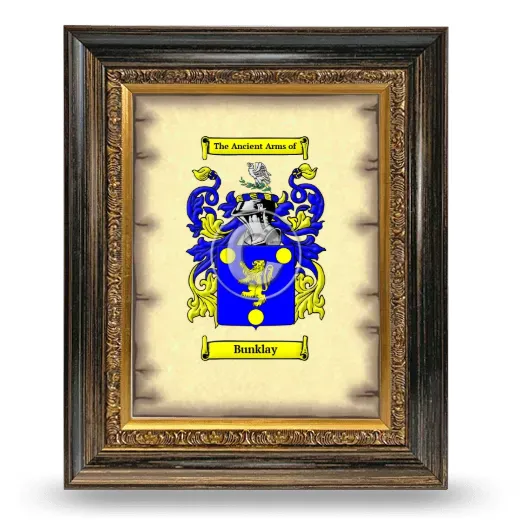 Bunklay Coat of Arms Framed - Heirloom