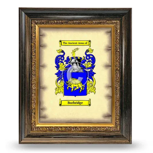 Burbridge Coat of Arms Framed - Heirloom