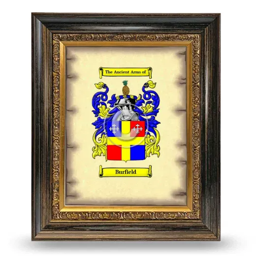 Burfield Coat of Arms Framed - Heirloom