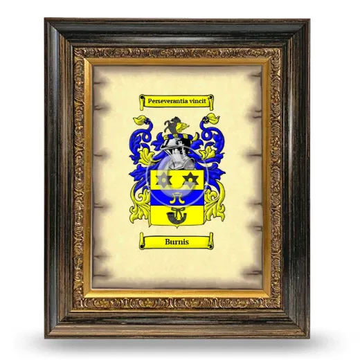 Burnis Coat of Arms Framed - Heirloom