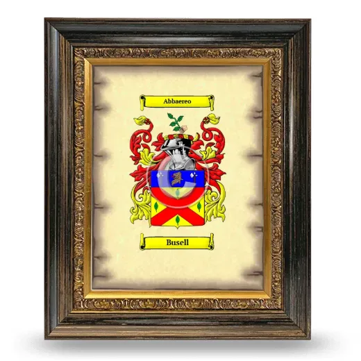 Busell Coat of Arms Framed - Heirloom