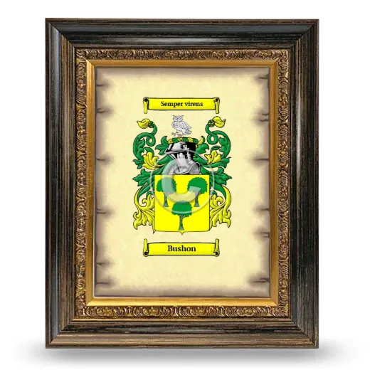 Bushon Coat of Arms Framed - Heirloom