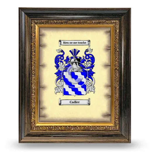 Cadier Coat of Arms Framed - Heirloom