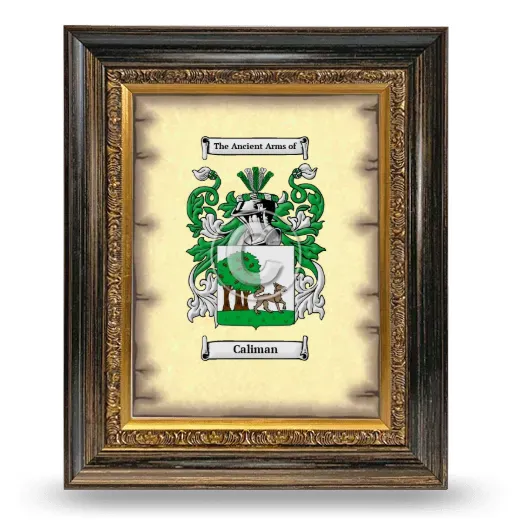 Caliman Coat of Arms Framed - Heirloom