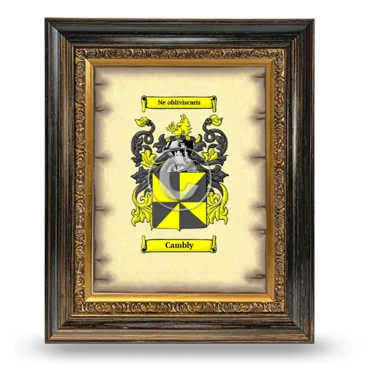 Cambly Coat of Arms Framed - Heirloom