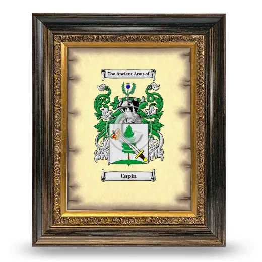 Capin Coat of Arms Framed - Heirloom