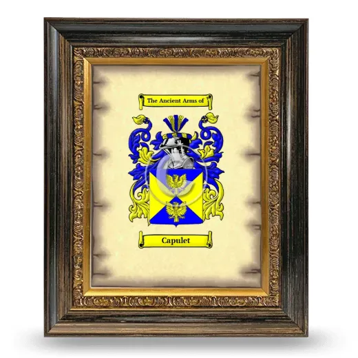Capulet Coat of Arms Framed - Heirloom