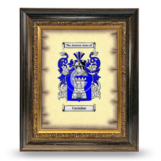 Carmine Coat of Arms Framed - Heirloom
