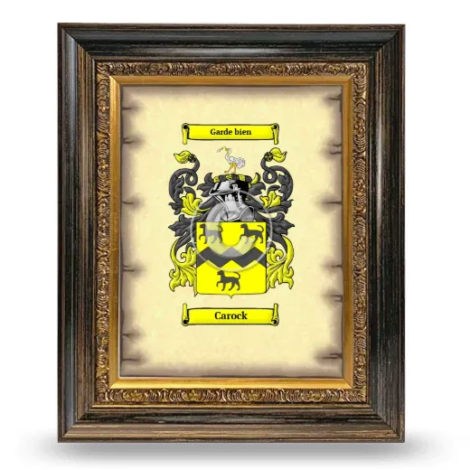 Carock Coat of Arms Framed - Heirloom