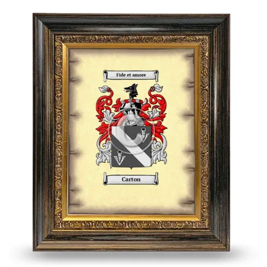 Carton Coat of Arms Framed - Heirloom