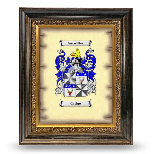 Cavige Coat of Arms Framed - Heirloom
