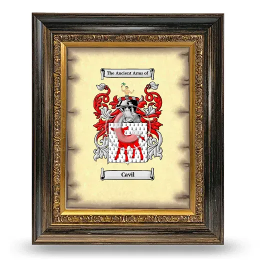 Cavil Coat of Arms Framed - Heirloom