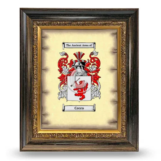 Cecco Coat of Arms Framed - Heirloom