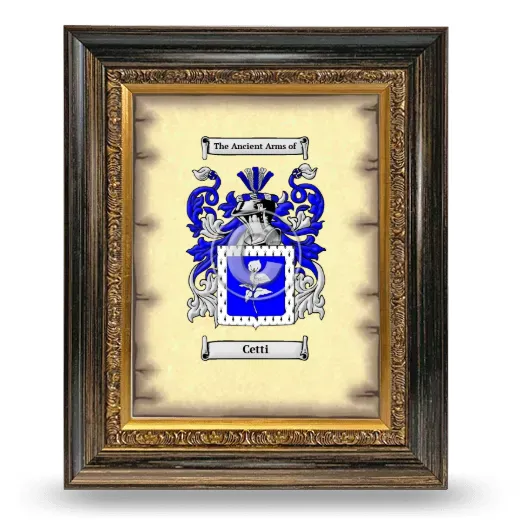 Cetti Coat of Arms Framed - Heirloom